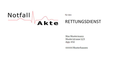 Notfall-Akte Umschlag